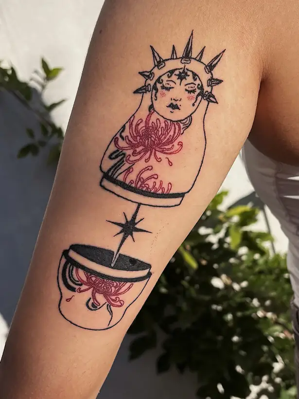 xícara e sol, braço